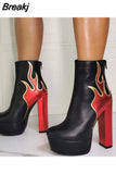 Design Great Quality Patchwork Super High Heel Ankle Boots Platform 2023 Sexy Elegant Woman Fashion Shoes Big Size
