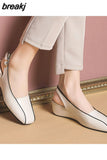 5.5CM Leather Women Shoes Slingbacks Wedges Pump Oxfords Brand Slip on Casual Shoes Moccasins Wild Driving Sandals