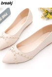 Flats Shoes Rivet Spring Summer New Female Metal Pointed Toe Casaul Shoes Comfortable Flats Loafers Shoes