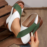 Breakj And Autumn 2024 New Flat Bottom Slope And Fish Mouth Sandals Women Large Thick Bottom Hollow Beach