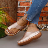 Take-Out Leather Flip-Flops, Heel Sets, Toe Sandals, Women's Large Size Spot