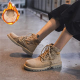 Men's Fashion British Style Winter Short Boots All-match High-Top Shoes Men's Mid-Top Tooling Boots Leather