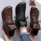for Women 2023 New Fashion Lace Up Women's Boots Casual Soft Bottom Retro Ladies Ankle