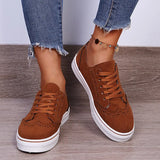 Up Ladies Flat Shoes 2023 New Spring Autumn Vulcanized Shoes Fashion Women's Sneakers Light Fashion Solid Color Lace