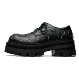 Breakj 2023 New Men's Leather British Platform Casual Derby Shoes Full Wear Crack Low Top