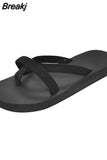 Women Summer Shoes Solid Color Flats Flip Flops Outdoor Sandals Home Basic Casual Footwear Bathroom Slippers Beach Shoes