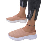 for Women 2023 Outdoor Breathable Women's Vulcanize Shoes Thick Bottom Walking Shoe Easy Put on Slippers Slip-on