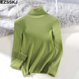 Women high neck Sweater Pullovers Turtleneck Autumn Winter Basic Women Sweaters Slim Fit
