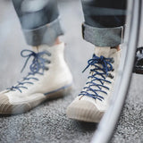 Canvas Men Shoe Japanese Retro High Top Solid Amekaji Sneakers Casual Fashion Hightop s Vulcanized Summer Male Shoes