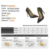 Star High Heels 12CM Pointed Thin Heel Single Shoes Shallow Mouth Rivet Women Pumps 2023 New Unique Design