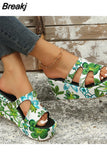 High Quality Shoes Female Rome Wedge Slippers Summer Casual Thick Sole Anti Slip Slippers Comfortable Outdoor Beach