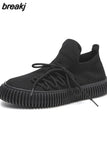 Style Women and Men Lovers Shoes Flats Slip on Casual Autumn Sneakers Shoe Knitting Mesh Comfortable Shoe zapatillas