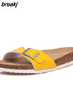 2023 New Fashion Summer Outside Cork Slipper Women Casual Beach Mixed Color Slides