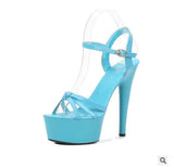 Breakj Leather Sandals Special High Heels Heel Sexy Black Waterproof Platform Hate Day Superb High Slippers Female