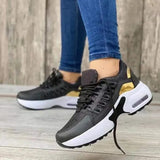 2023 New Fashion Wedge Platform Plus Size Casual Sports Shoes Women Lace-up Mesh Breathable Women's Vulcanized
