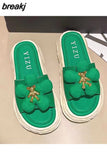 New Fashion Bowknot Women's Slippers Summer Women Slippers Indoor Outdoor Flip Flops Beach Shoe Home Non-slip EVA