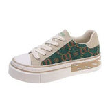 Bottom Canvas Shoes Female 2023 New Autumn And Winter New Fashion Niche Design Spell Color Lace Live Small White