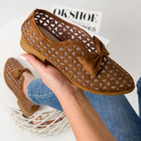 2023 Hot Hollow Out Loafers Bowtie Women Flats Pointed Toe Woman Platform Women's Plus Size Womens Shoes Comfort