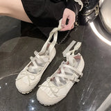 Mouth Simple Silver French Small Fragrance Flat Mary Jane Shoes Women 2024 New Autumn Winter Retro Light Mouth