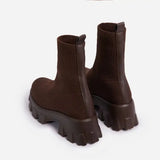 New Women's Boots Couple Socks Shoes Women's New Thick-soled Casual Knitted Short Boots Women's Thick