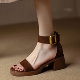 Strap Comfort Shoes for Women Clogs With Heel Open Toe High Sandals Female 2023 Summer Espadrilles Platform Thick Peep