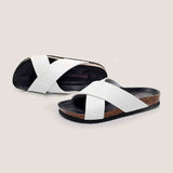 2023 Unisex Fashion Men Beach Cross Cork Slippers Summer Solid Color Non-slip Outside Women Slide Shoe High