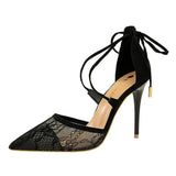Breakj Sexy Heels Mesh Lace Cut Out