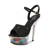 Breakj Patent Leather 15Cm High Heels Heel Water Diamond Platform Hate Day High