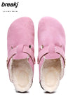 2023 New Buckle Cork Slipper Casual Women Solid Color Beach Outside Non-slip Closed Toe