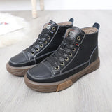 Women Ankle Autumn Boots Ladies Flat Shoes Woman Genuine Leather Lace up Casual Boots Female Motorcycle Boot