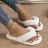 Size Padded Toe Cotton Slippers For Women 2023 Autumn And Winter New Home Hair Slippers Large Size Shoes Fluffy