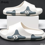 Summer Slippers Men Alphabet Design Soft Sole Beach Flip Flops Large size 47 Unisex Casual Slip-on Flats Sandals Women