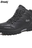 Men Platform Boots Outdoor Male Hiking Boots High Quality Combat Boots Waterproof Leather Sneakers Safety Work Shoes Men
