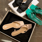Size 34-42 Women Sandals 2023 Fashion Summer High Heels Shoes For Woman Slippers Chunky Flip Flops Elegant Lady