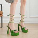 Heel Shoe Roman Style Navy Blue Pumps Sandals Ladies 2024 Basketball Platform Low-Heeled Orange Beige African Latest