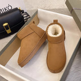 Boots Women's Short Tube Thickened Cotton Shoes Non-slip Winter New Shoes Student Women's Shoes 2023 Black