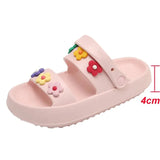Flowers Summer Platform Sandals Women 2023 Open Toe Soft Sole Cloud Slippers Woman Non Slip Thick Sole Beach
