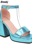 Platform Chunky Heels 2023 Summer Woman Sandals Great Quality Lady Office Sexy Party Woman Wedding Shoes