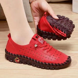 Breakj Breathable Flat Shoes Women's 2023 New Plus Size Casual Versatile Hollow Soft Sole Casual Shoes Lightweight Mom