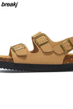New Summer Women Cork Sandals Casual Non-slip Beach Men Outdoor Gladiator