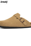 2023 New Buckle Cork Slipper Casual Women Solid Color Beach Outside Non-slip Closed Toe