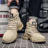 Mens Shoes High Top Lace-up Men Boots Autumn Comfortable Breathable Ankle Boots 2023 Fashion Military Booties Man Platform