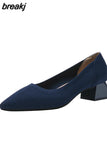 4cm Spring Summer Women's Large Shoes High Heels Solid Color Knitted Breathable Rubber Non slip Sole Latex Insole Work