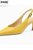 Size 34-40 Women Sandals 2023 Genuine Leather Sexy Thin Heels Shoes For Women Backsling Summer Sandalias Office