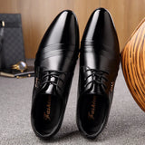 New Fashion Mens Leather Shoes Wedding Business Dress Nightclubs Oxfords Breathable Working Lace Up