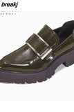 Size 35-39 Real Leather Flats Shoes For Women Fashion Platform Shoes Jk Chunky Loafers Office Lady Pumps Fashion