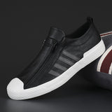 Breakj Men's Shoes 2025 Autumn Men's Casual Leather Shoes Fashion Flat Shoes One Foot Pedal