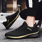 New Casual Shoes for Men Lightweight Comfortable Mesh Shoes Men's Lac-up Breathable Soild Sneakers Flats Walking