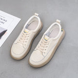 Women Shoes Spring Summer Real Leather Sneakers Woman White Breathable All-matcch Casual Shoes
