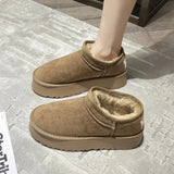 Snow Boot Style Short Mini Winter Sheepskin Boots Women Waterproof Natural Wool Ankle Boots Fur Lined Ankle Warm Flat